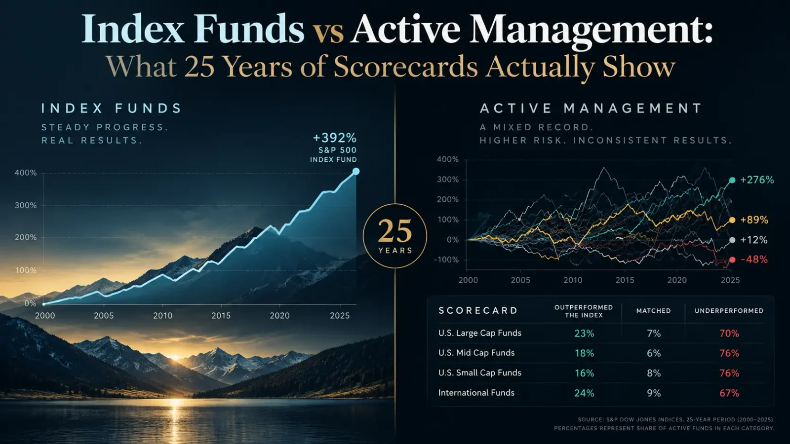 Index Funds vs Active Management: What 25 Years of Scorecards Actually Show